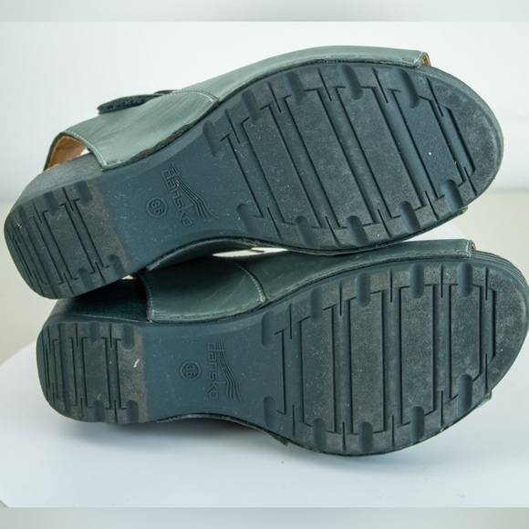 Dansko Tiana Teal Burnished Calf Leather Sandals Wedge Heel Women’s Shoes EU 36 - Picture 7 of 11
